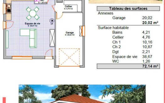 Saint-Geoirs – PLAIN-PIED PROJET VILLA PROCHE ST ETIENNE DE ST GEOIRS